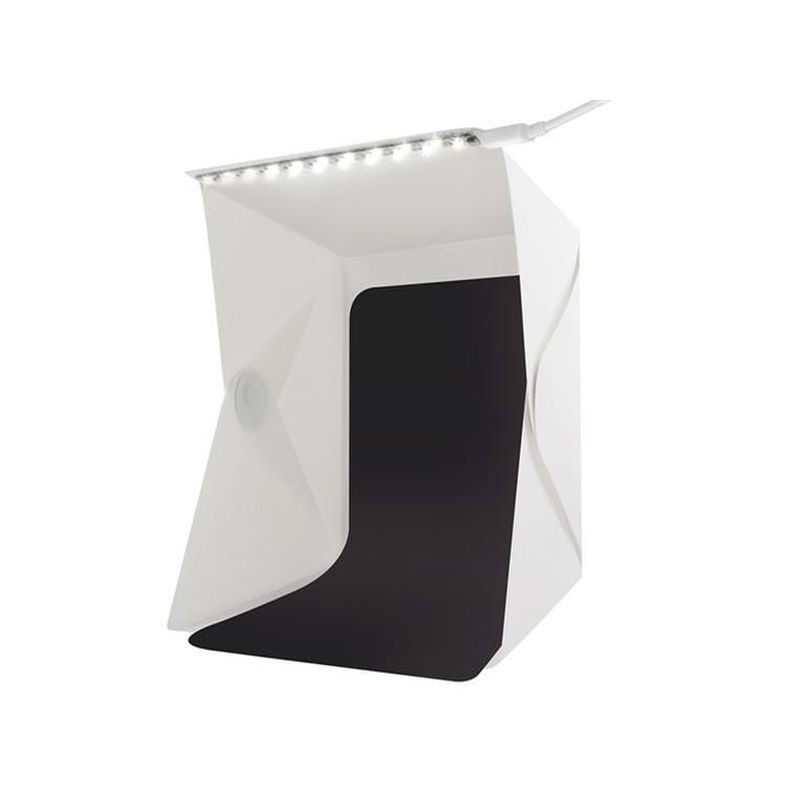 Mini cub foto pliabil, fundal iluminat de 20 LED-uri SMD, microUSB 5V, 22x23 cm - imagine 11